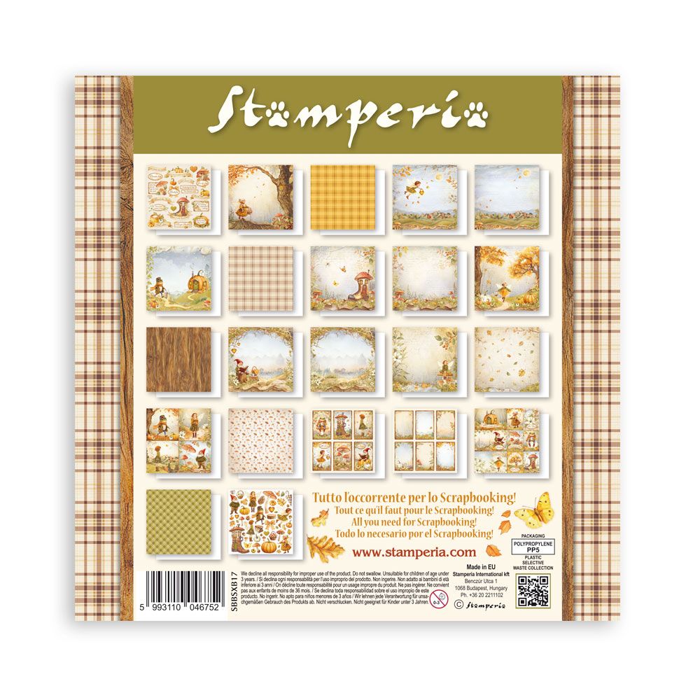 Stamperia vienpusio skrebinimo (dekoravimo) popieriaus rinkinys - Šnabždantys miškai, 22 vnt./pak.