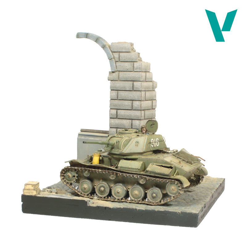 Vallejo vokiečių sugriauto pastato pamatai, 15.5×15.5 cm