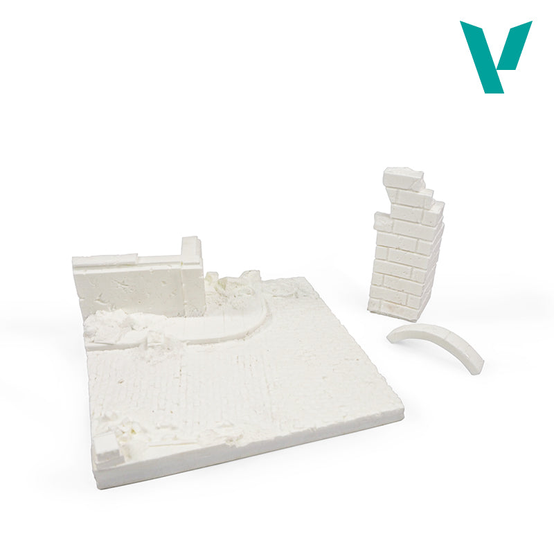 Vallejo vokiečių sugriauto pastato pamatai, 15.5×15.5 cm