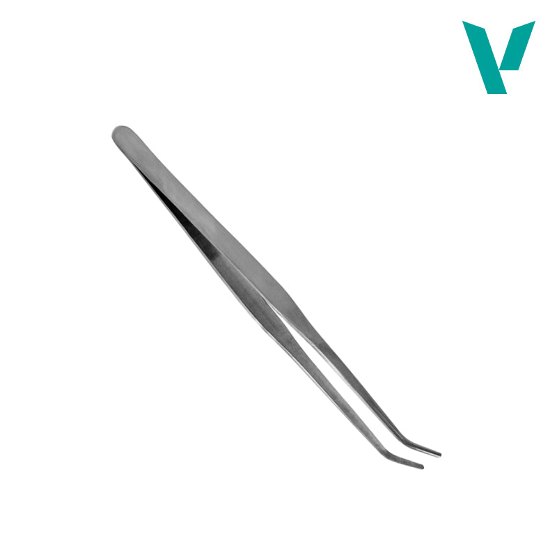 Vallejo lenktos galvutės nerūdijančio plieno pincetas, 175 mm