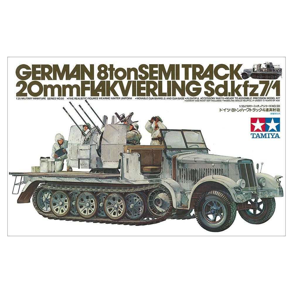 Tamiya German 8ton Semi Track 20 mm Flakvierling Sd.Kfz. 7/1 surenkamas modelis, 1:35