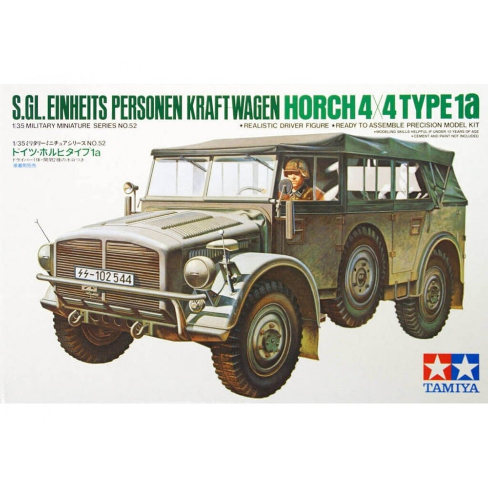 Tamiya S.GL. Einheits Personen Kraftwagen Horch 4X4 Type 1a surenkamas modelis, 1:35