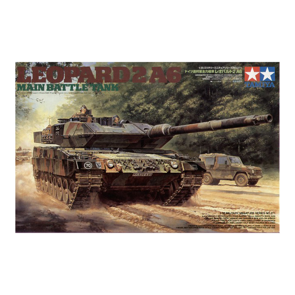 Tamiya Leopard 2 A6 pagrindinio kovinio tanko surenkamas modelis, 1:35
