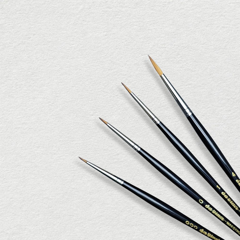 Da Vinci Tabletop Maestro Tobolsky-Kolinsky brush set, 4 pcs