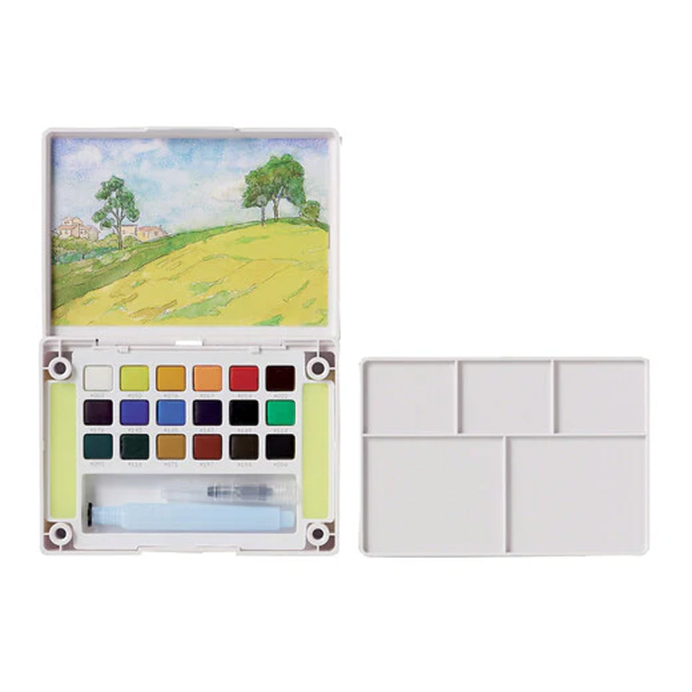 Sakura Koi Water Colors kišeninis akvarelės rinkinys, Half-Pan, 18 spalvų