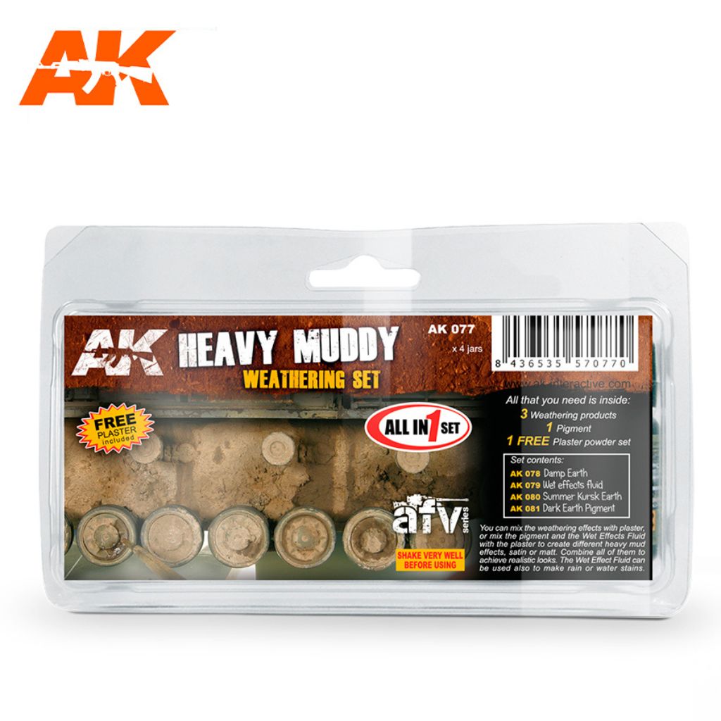 AK Interactive Heavy Muddy sendinimo priemonių rinkinys, 4x35 ml