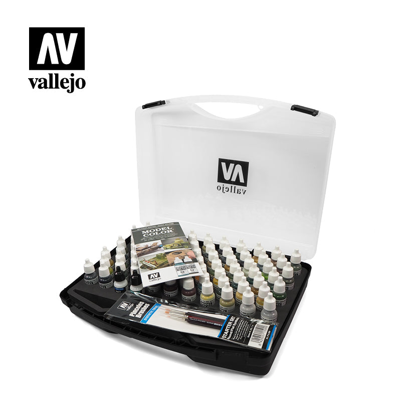 Vallejo Military Model Color akrilinių dažų ir priemonių rinkinys, 74x17 ml
