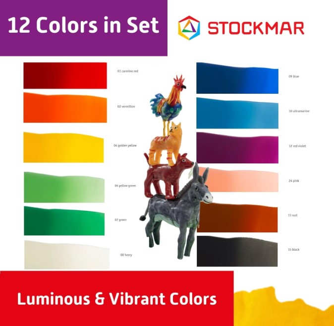 Stockmar Modelling Beeswax, 12 colours