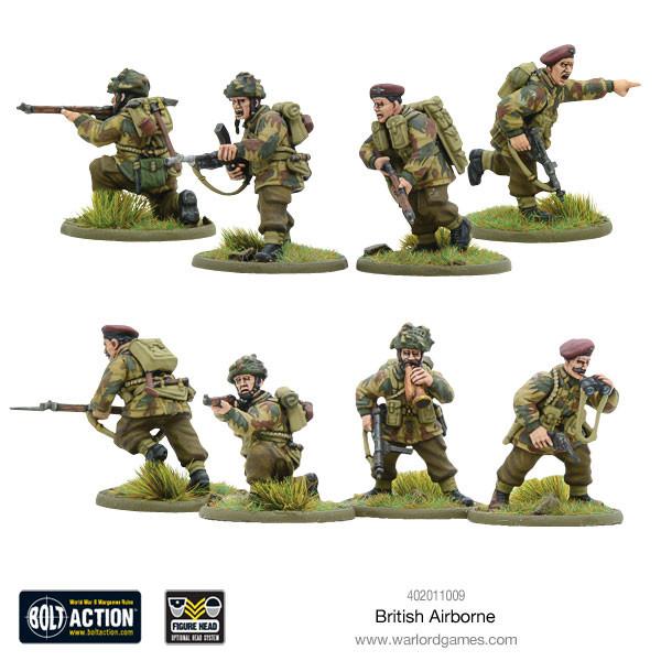 Warlord Games britų oro desanto Antrojo pasaulinio karo sąjungininkų desantininkų surenkamos miniatiūros
