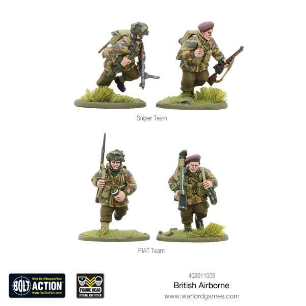 Warlord Games britų oro desanto Antrojo pasaulinio karo sąjungininkų desantininkų surenkamos miniatiūros