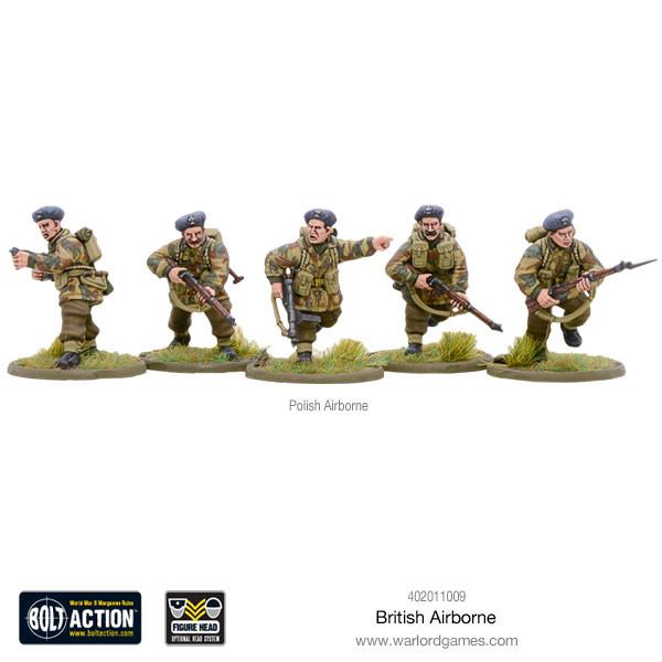 Warlord Games britų oro desanto Antrojo pasaulinio karo sąjungininkų desantininkų surenkamos miniatiūros