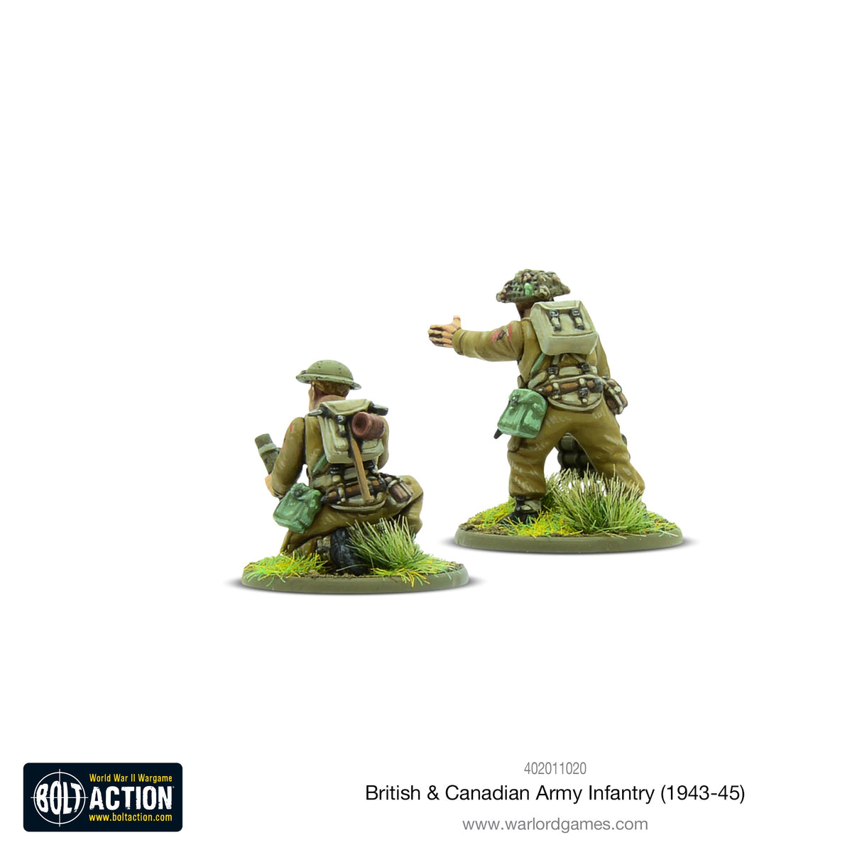 Warlord Games Britų ir Kanados armijos pėstininkų (1943–1945 m.) miniatiūros