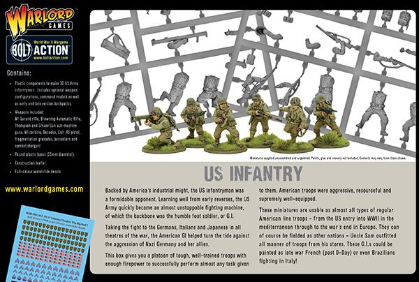 Warlord Games JAV pėstininkų būrys – Antrojo pasaulinio karo amerikiečių kareivių miniatiūros