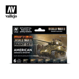 Vallejo WWII American Armour & Infantry Acrylic Paint Set, 6x17 ml