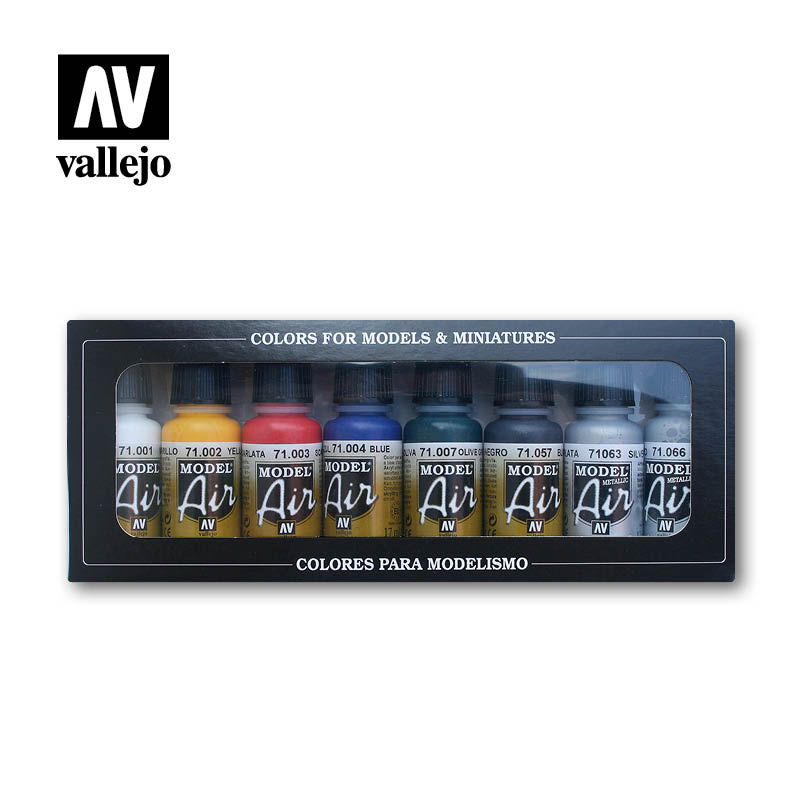 Vallejo Basic Colors Model Air dažų rinkinys, 8x17 ml