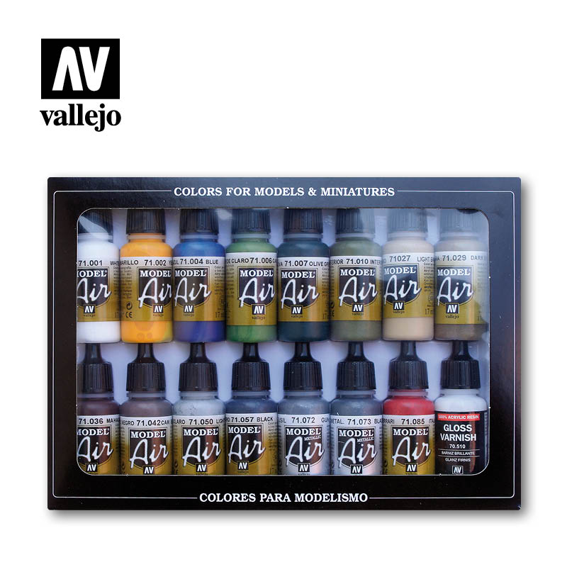 Vallejo Building Set Model Air dažų rinkinys, 16x17 ml