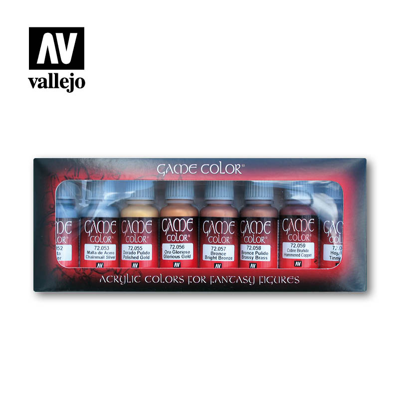 Vallejo Game Color metalinių atspalvių dažų rinkinys, 8x17 ml