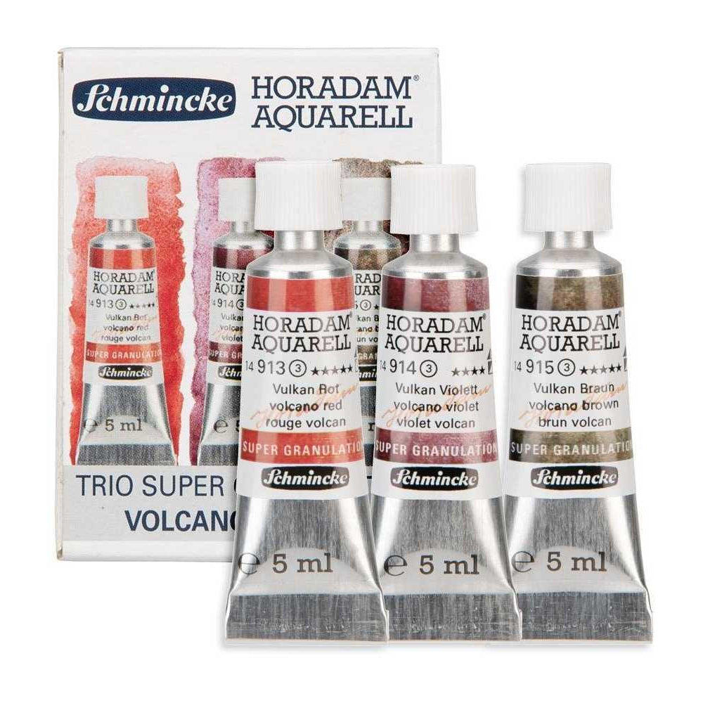 Schmincke Horadam Super Granulation Trio Volcano Watercolour Set, 3x5 ml