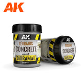 AK Interactive Diorama - Terrains Concrete tekstūra, 250 ml