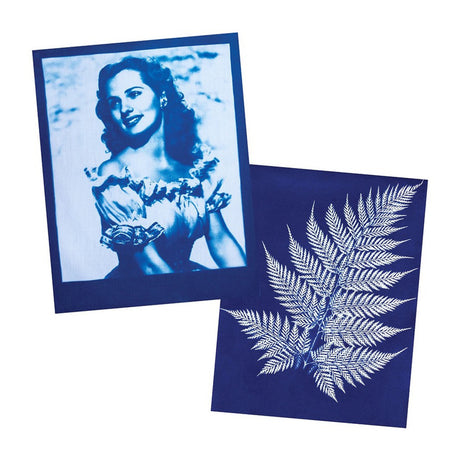 Jacquard Cyanotype iš anksto apdoroti audinio lakštai saulės atspaudams, 10 vnt., 21x28 cm