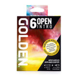 Golden Open Intro Slow Drying Acrylic Paint Set, 6x22 ml + Thinner