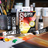 Golden Open Intro Slow Drying Acrylic Paint Set, 6x22 ml + Thinner