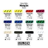 Golden Heavy Body Mixing akrilinių dažų rinkinys, 12x22 ml + glazūravimo mediumas