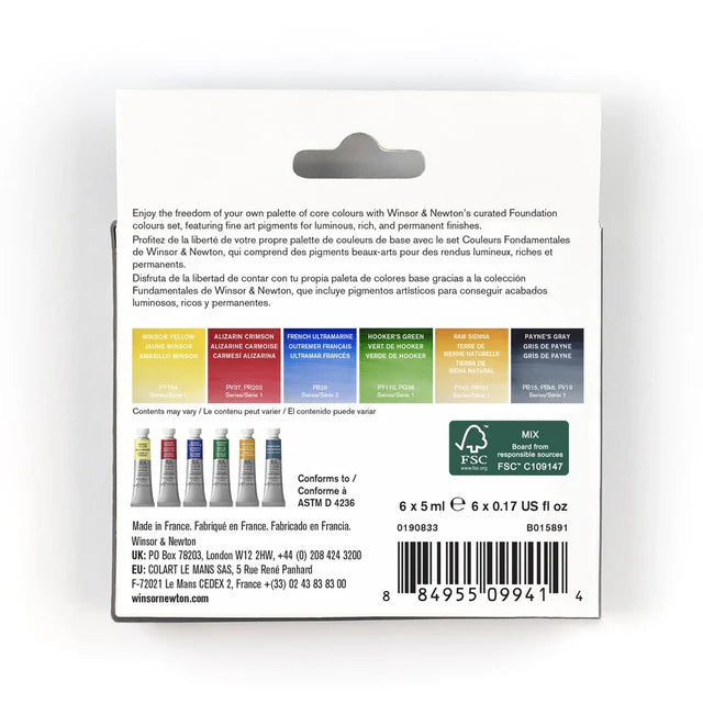 Winsor & Newton Professional akvarelės tūbelėse rinkinys Foundation, 6x5 ml