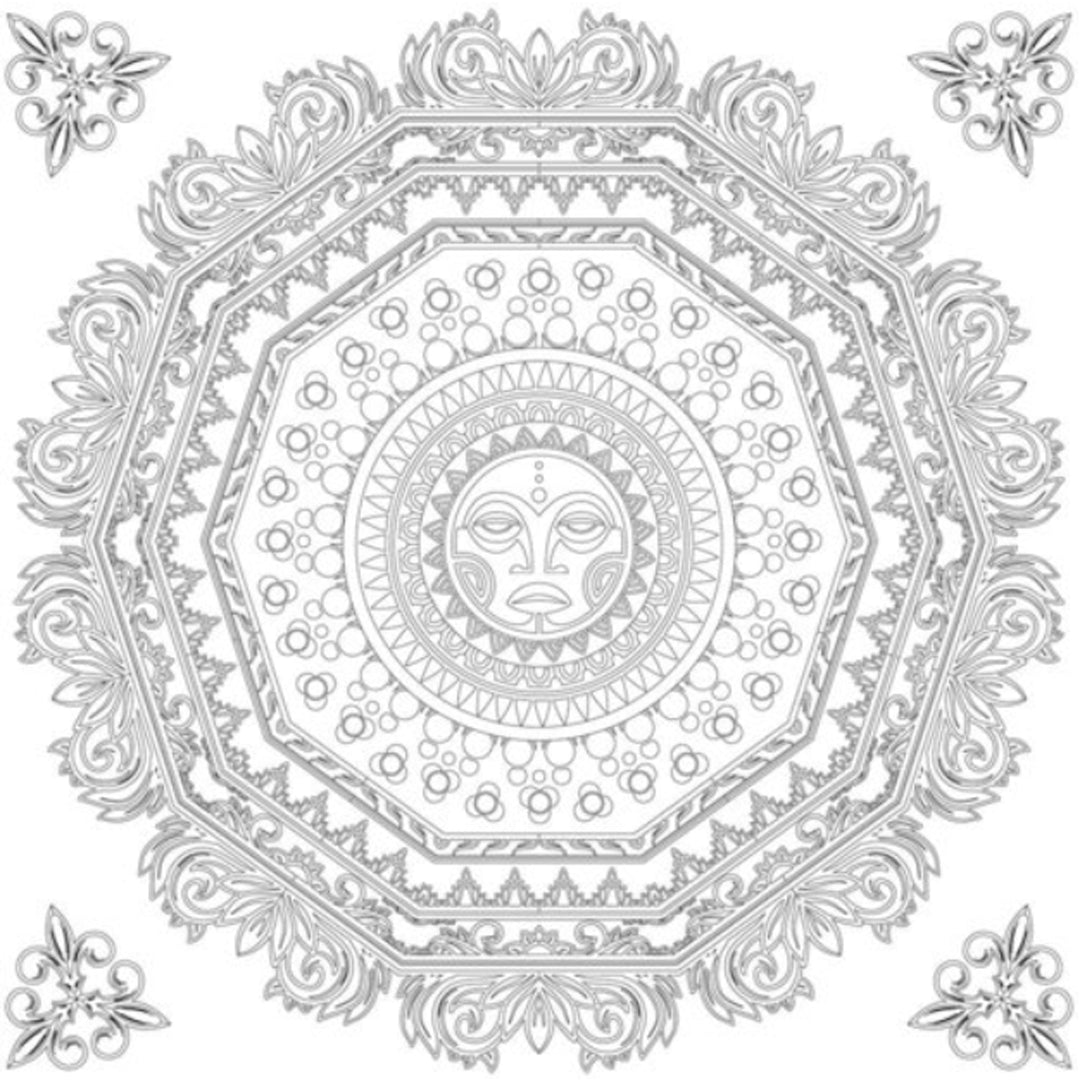 Phoenix spalvinimo lentelės Mandala, 25x25 cm