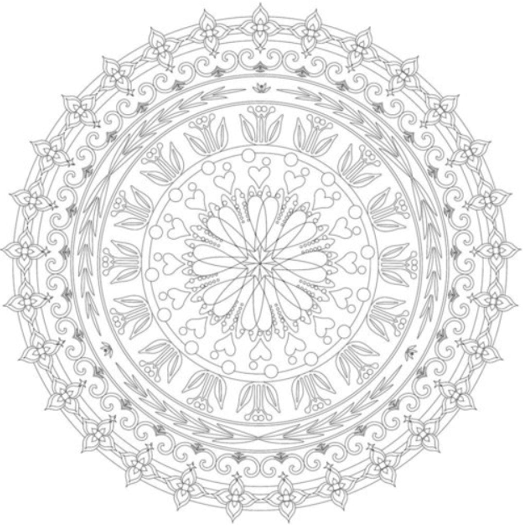 Phoenix spalvinimo lentelės Mandala, 25x25 cm