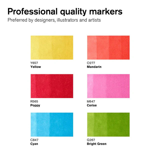 Winsor &amp; Newton Promarker Graphic Marker Vibrant Set, 6 pcs.