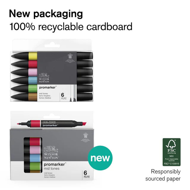 Winsor &amp; Newton Promarker Graphic Marker Vibrant Set, 6 pcs.