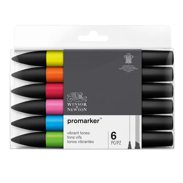 Winsor &amp; Newton Promarker Graphic Marker Vibrant Set, 6 pcs.
