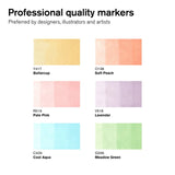 Winsor & Newton Promarker Graphic Marker Pastel Tones Set, 6 pcs.