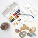Winsor & Newton Cotman Watercolour Palette Pocket Set, 12 Half Pans