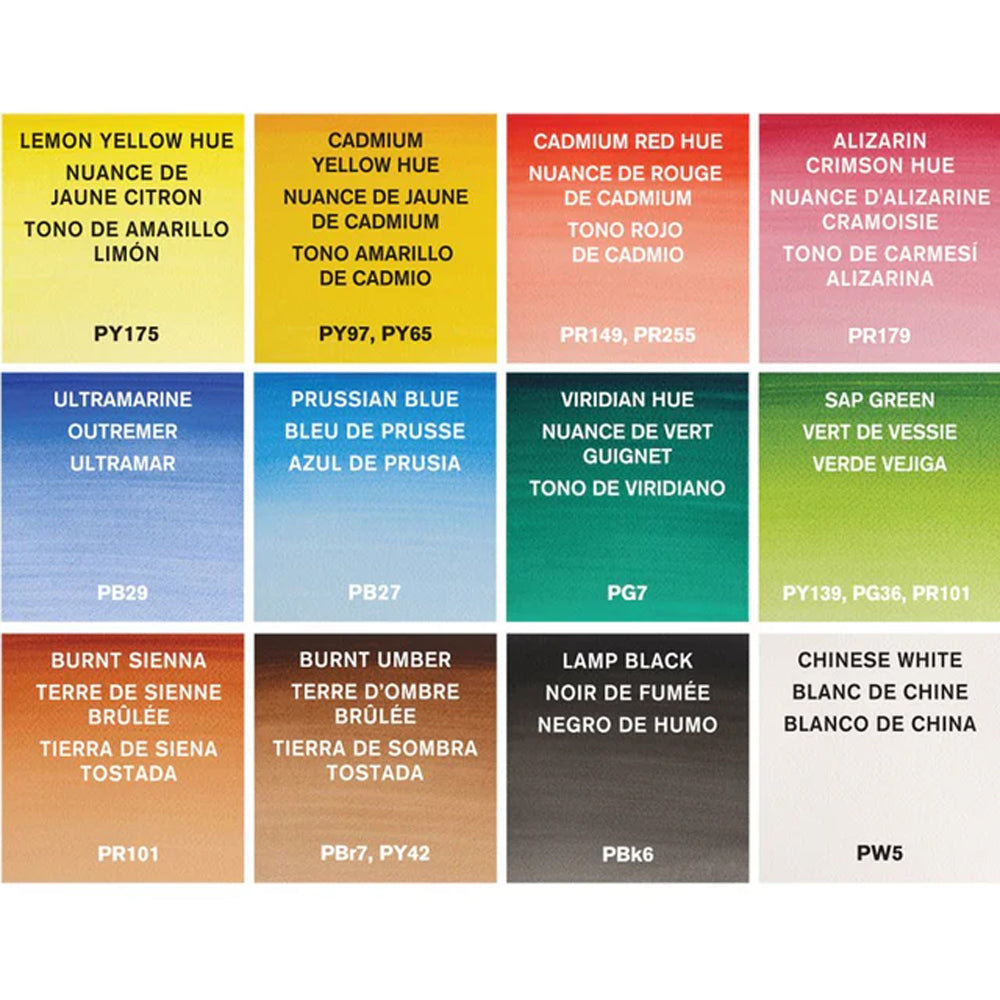 Winsor & Newton Cotman Watercolour Customisable Travel Tin, 12 Half Pans