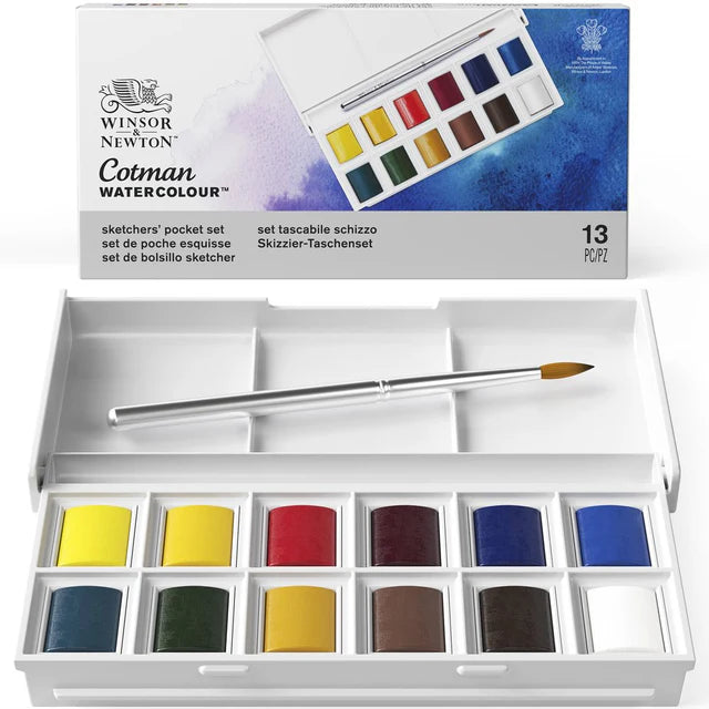 Winsor & Newton Cotman kišeninis akvarelės rinkinys Sketchers', 12 spalvų, Half-Pan