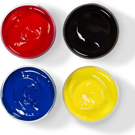 Speedball šilkografijos dažų audiniams pradedančiųjų rinkinys, 4x118 ml