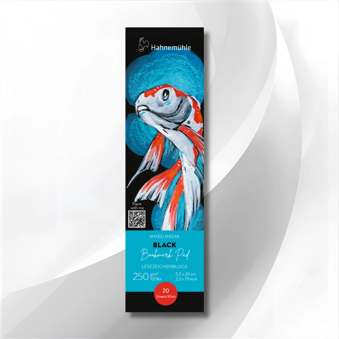 Hahnemühle Black Bookmark Pad juodas popierius skirtukų dizainui, 250 gsm
