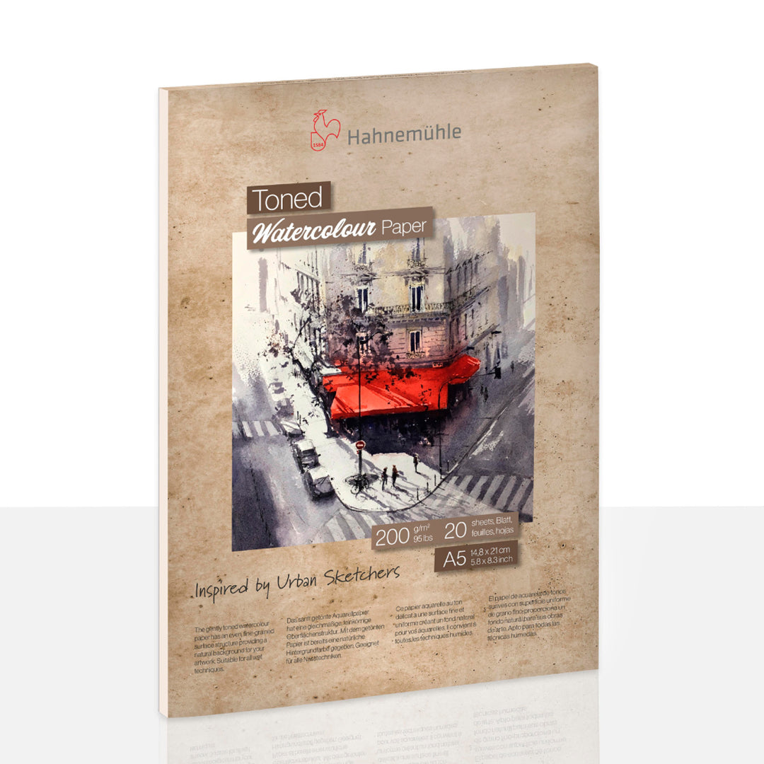 Hahnemühle tonuotas smėlio spalvos akvarelinio popieriaus bloknotas, 15 lapų, 300 gsm