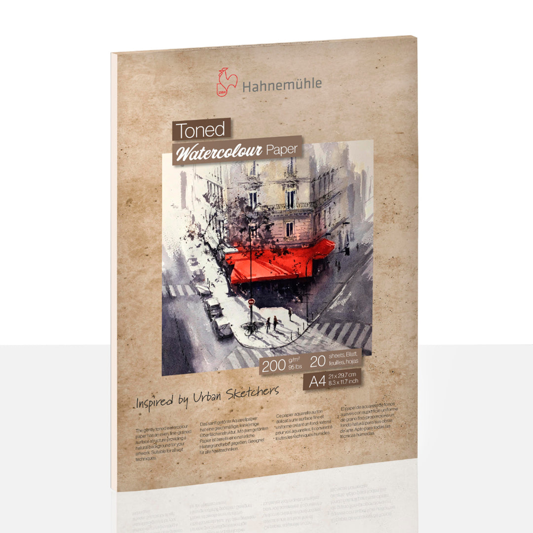 Hahnemühle tonuotas smėlio spalvos akvarelinio popieriaus bloknotas, 15 lapų, 300 gsm