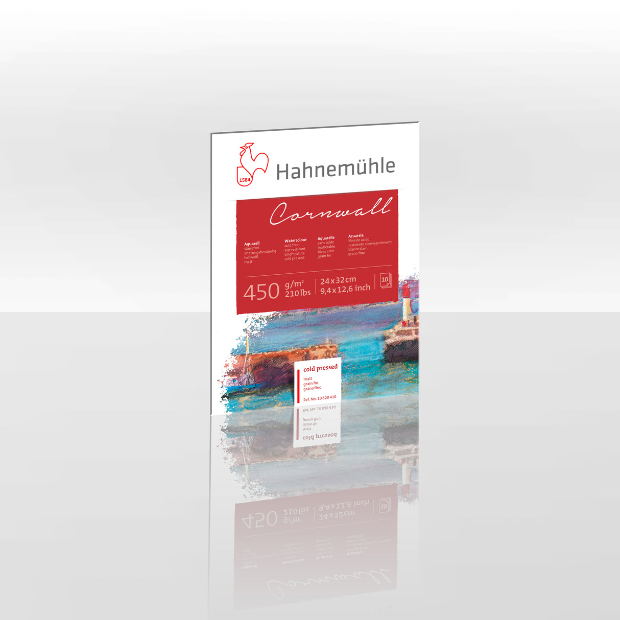 Hahnemühle Cornwall Watercolour Paper Block, 10 Sheets, 450 gsm