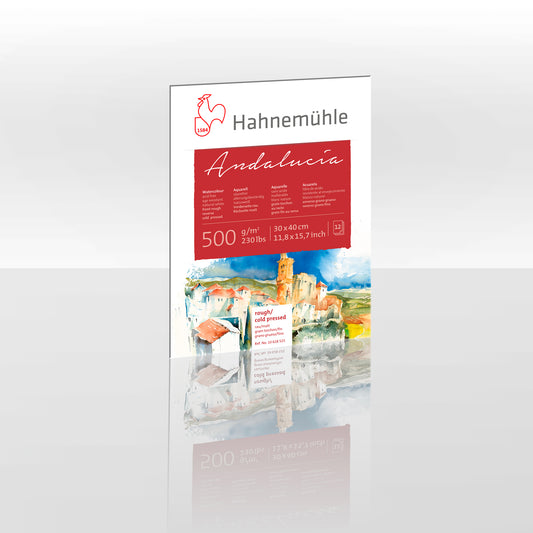 Hahnemühle Andalucía akvarelinio popieriaus blokas, 12 lapų, 500 gsm