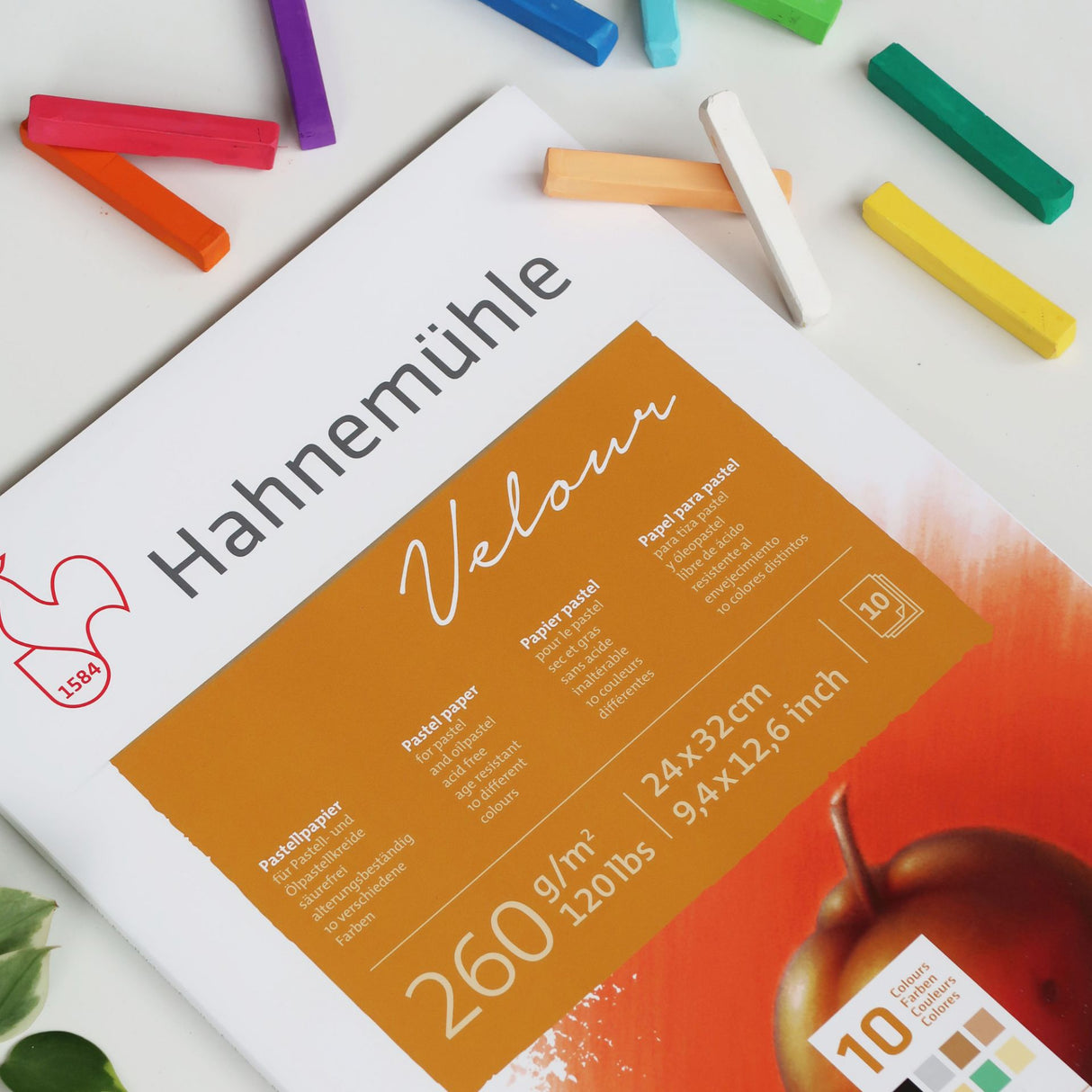 Hahnemühle Velour spalvotas popierius pastelėms, 10 lapų, 260 gsm