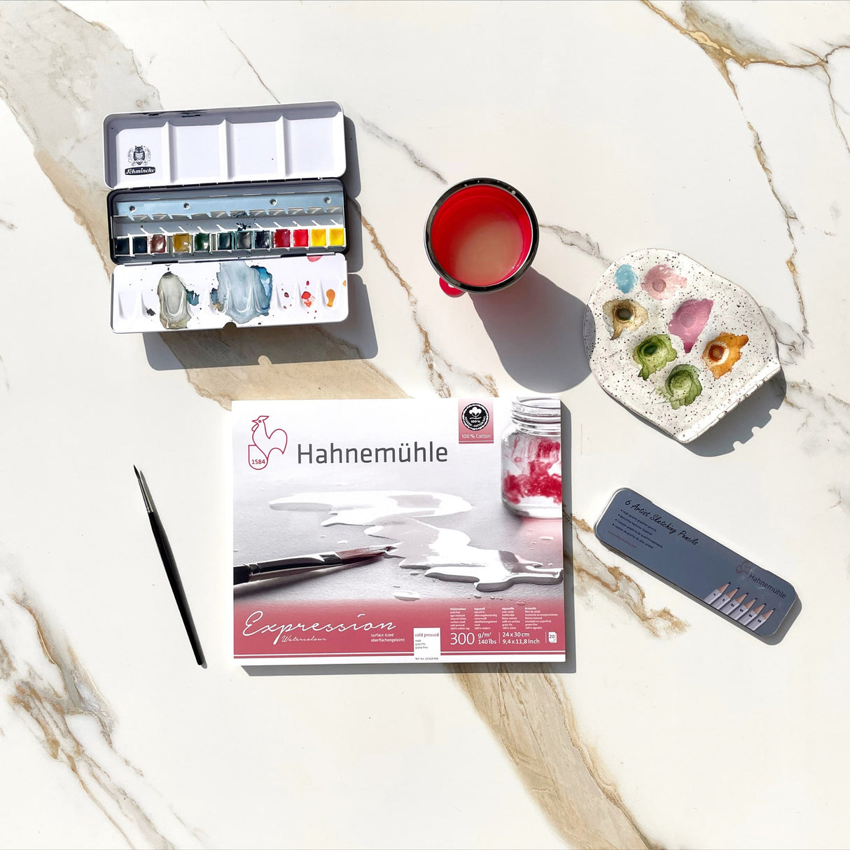 Hahnemühle Expression Watercolour Paper Block, 20 Sheets, 300 gsm