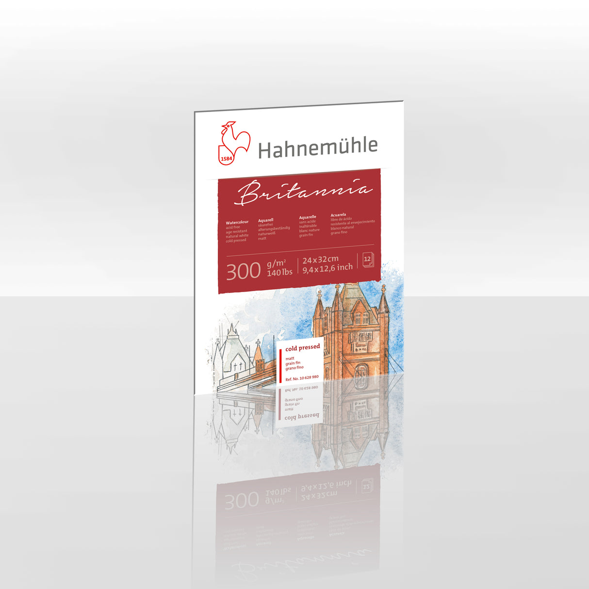 Hahnemühle Britannia akvarelinio popieriaus blokas, 12 lapų, 300 gsm