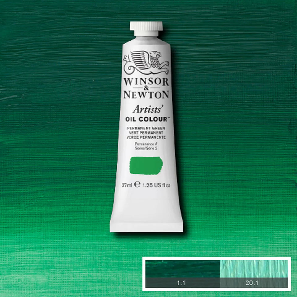Winsor & Newton Artists' aliejiniai dažai 37ml, Permanent Green