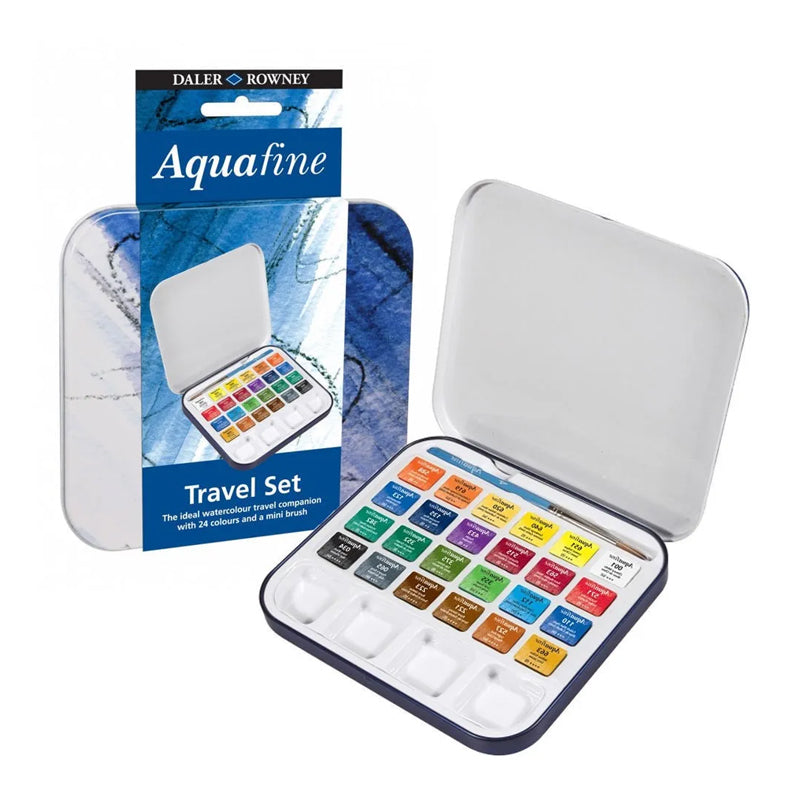 Daler-Rowney Aquafine Watercolour Travel Set, 24 pans