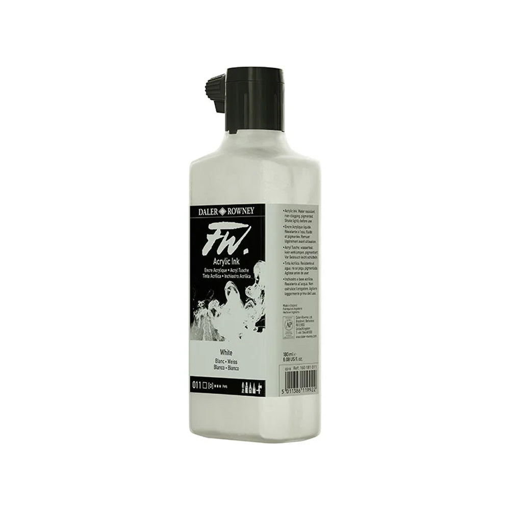 Daler-Rowney FW akrilinis tušas, baltos spalvos, 180 ml