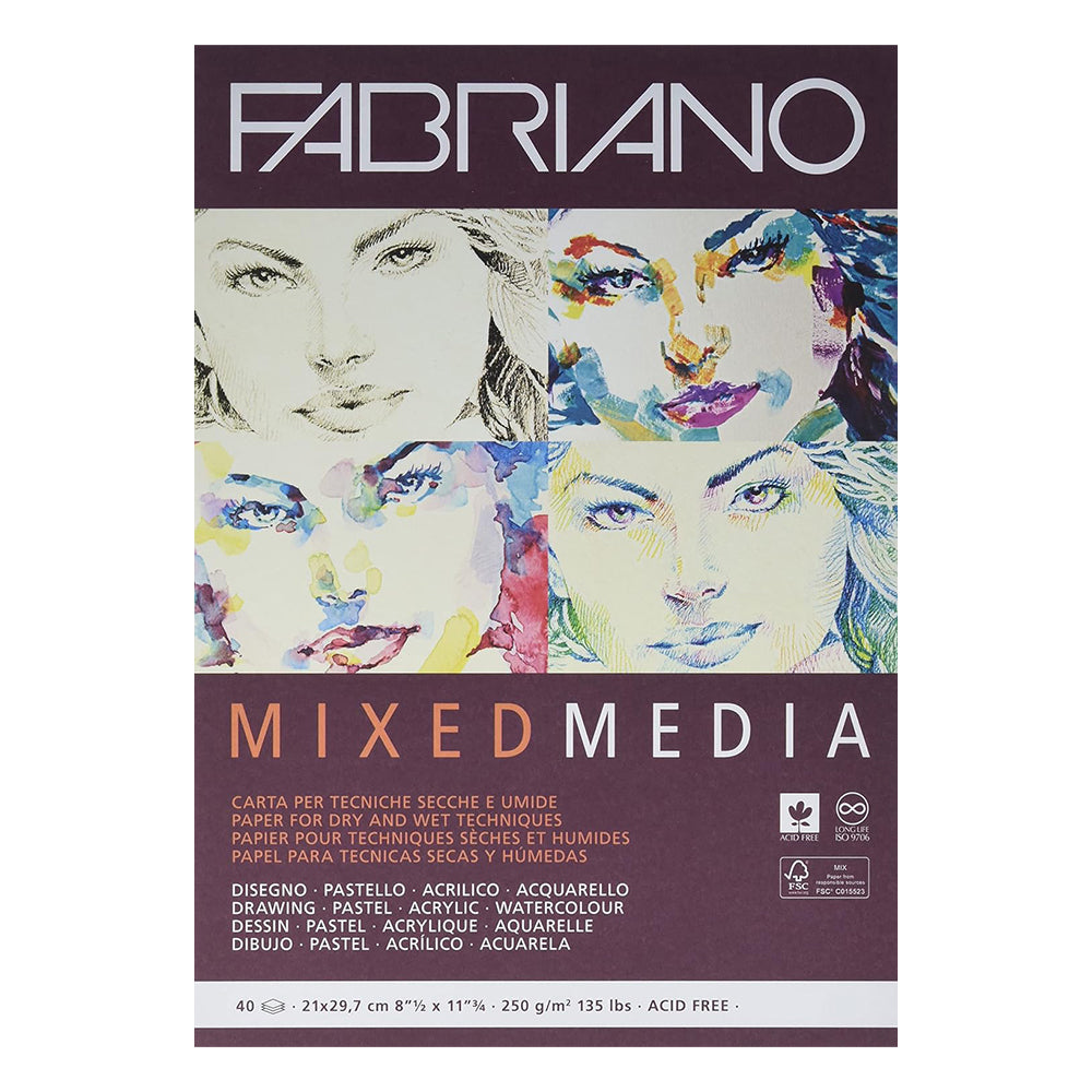 Fabriano Mixed Media Pad, 40 sheets, 250 gsm